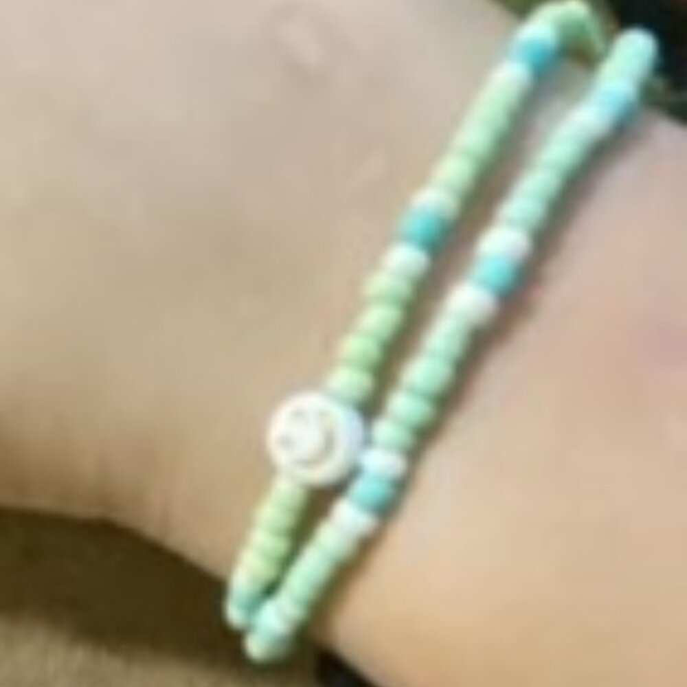 Green Smiley Face Bracelets